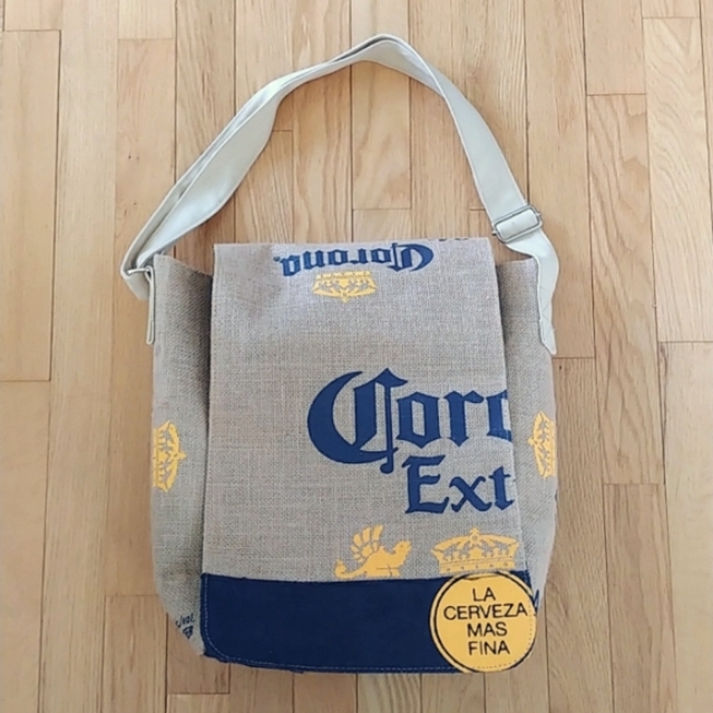 Corona burlap cooler bag - NEW